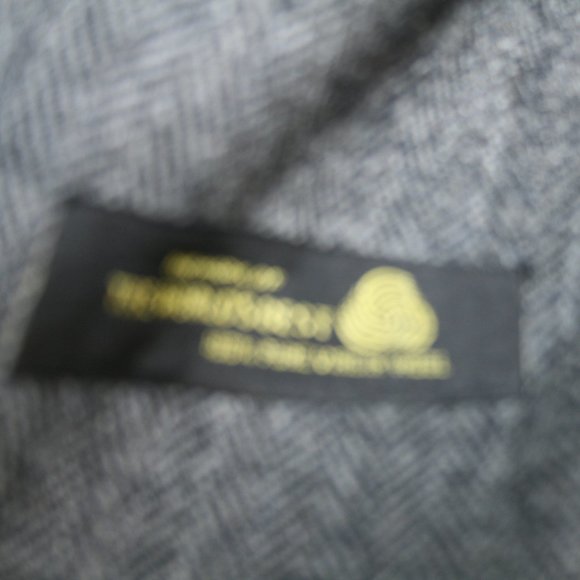 Vintage Wool Blazer Velvet collar Blac Herringbone - Picture 8 of 8